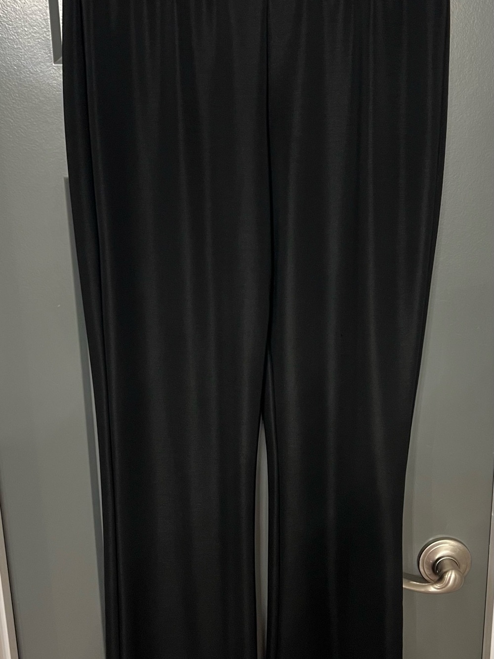 Susan Graver Black Wide-Leg Pull-On Pants size small. Liquid knit.